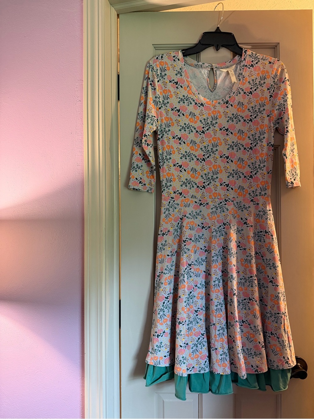 Matilda Jane Women’s Floral Pink and Green Fit-and-Flare Dress